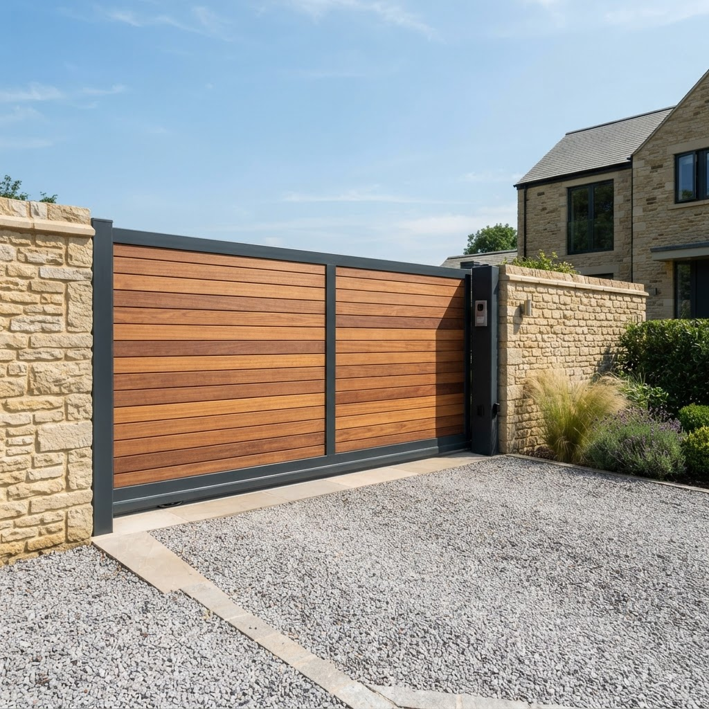 Contemporary Sliding Gate & Entrance Upgrade