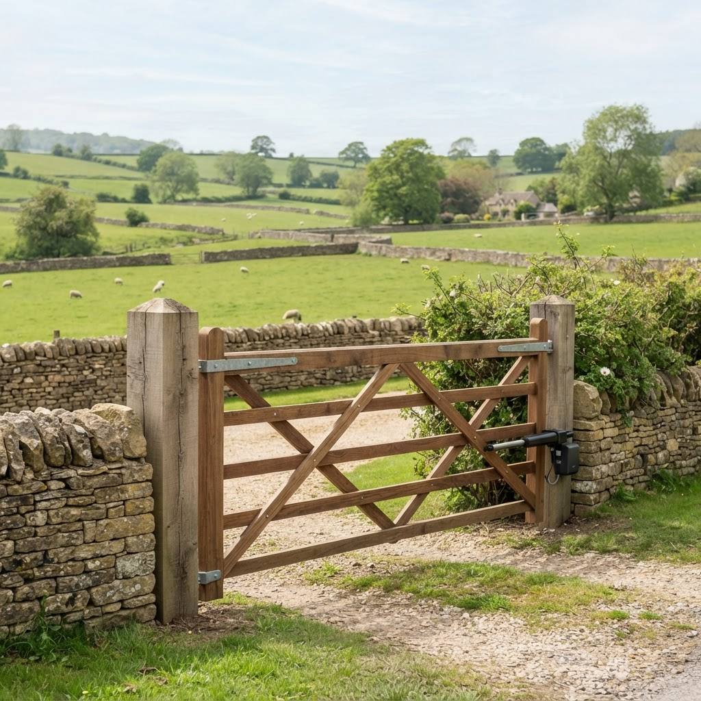 Traditional Iroko 5-Bar Farm Gate