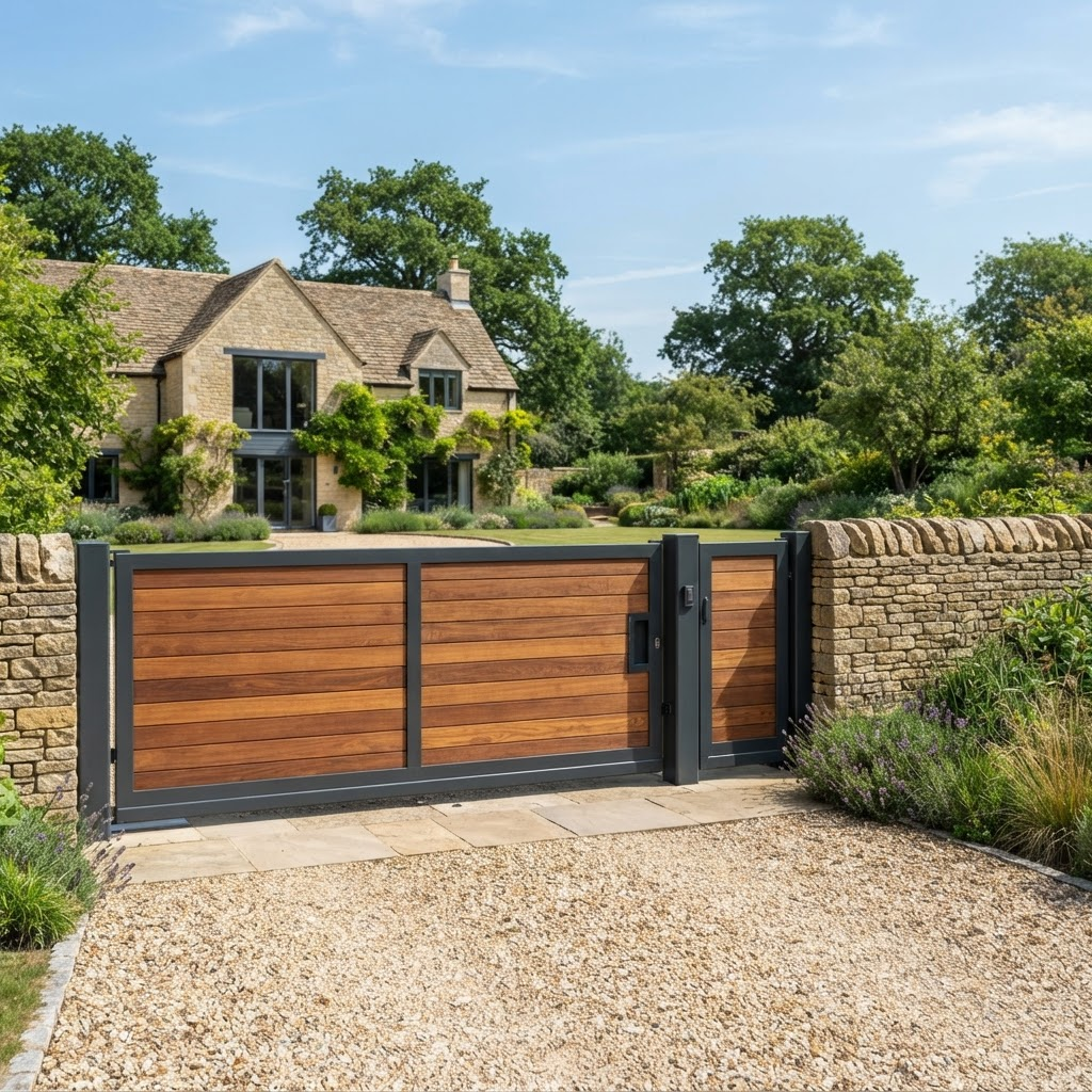 Bespoke Sliding Gate — Cotswold Stone Property